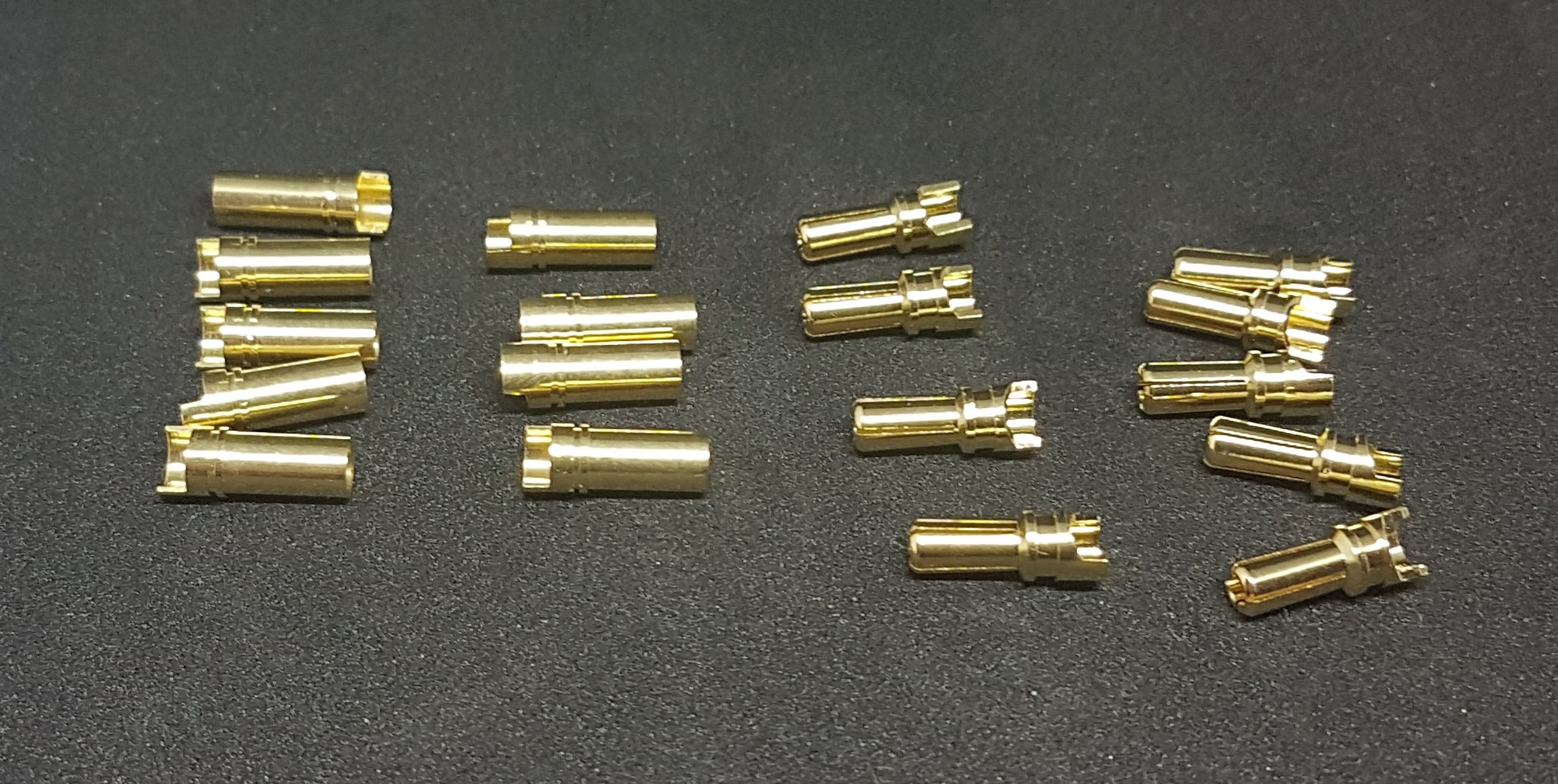 FX0084-9   3.5mm Bullet Plug Gold Connector - Family bag  (9M+9F)