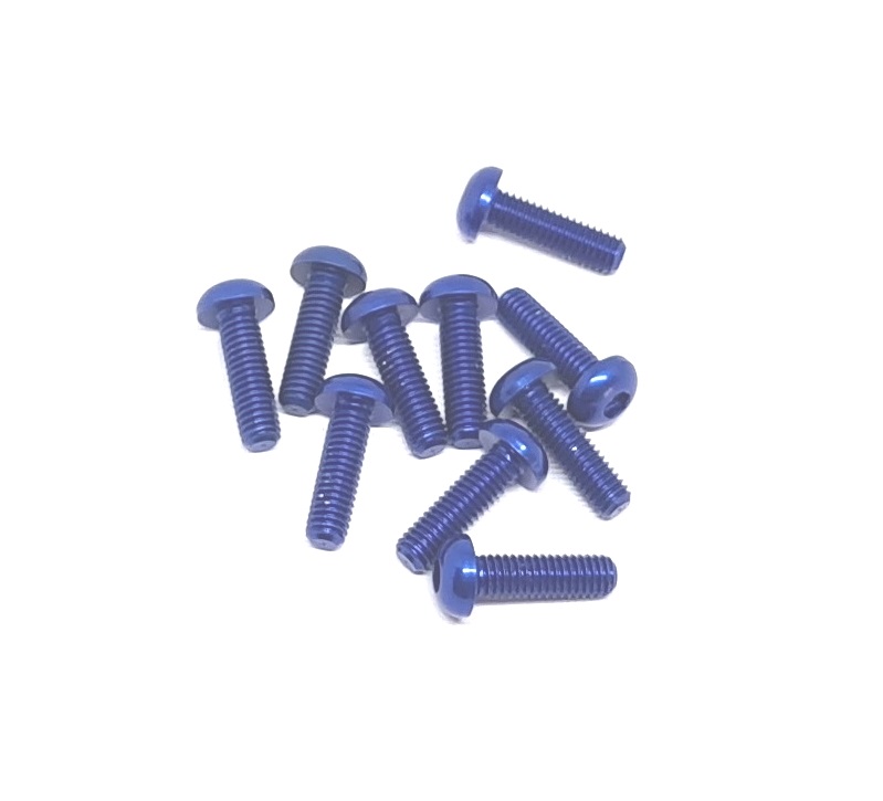 HW042 - Aluminium button screw M 3x10 - Blue