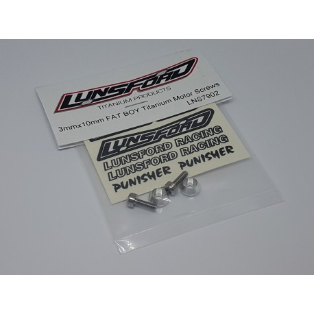 LNS7902 Lunsford 3mm x 10mm Fat Boy Titanium Motor Screws (2pcs)